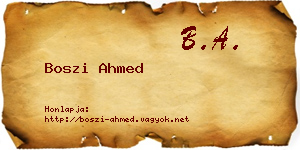 Boszi Ahmed névjegykártya